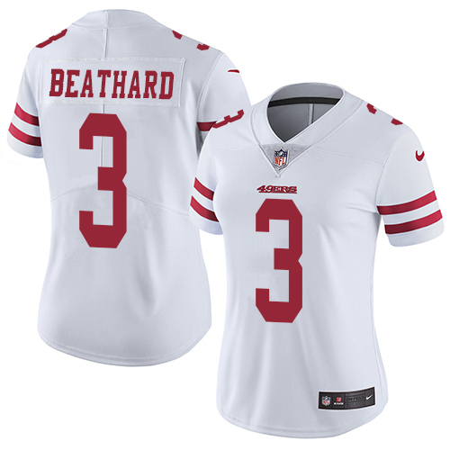 Nike 49ers #3 C.J. Beathard White Women's Stitched NFL Vapor Untouchable Limited Jersey